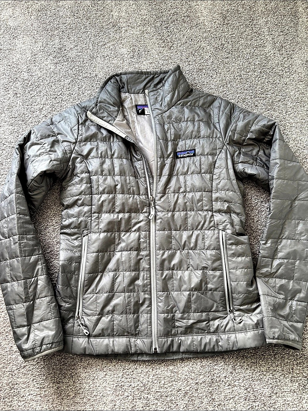 Patagonia Nano Puff Jacket Quilted Puffer Gray Small